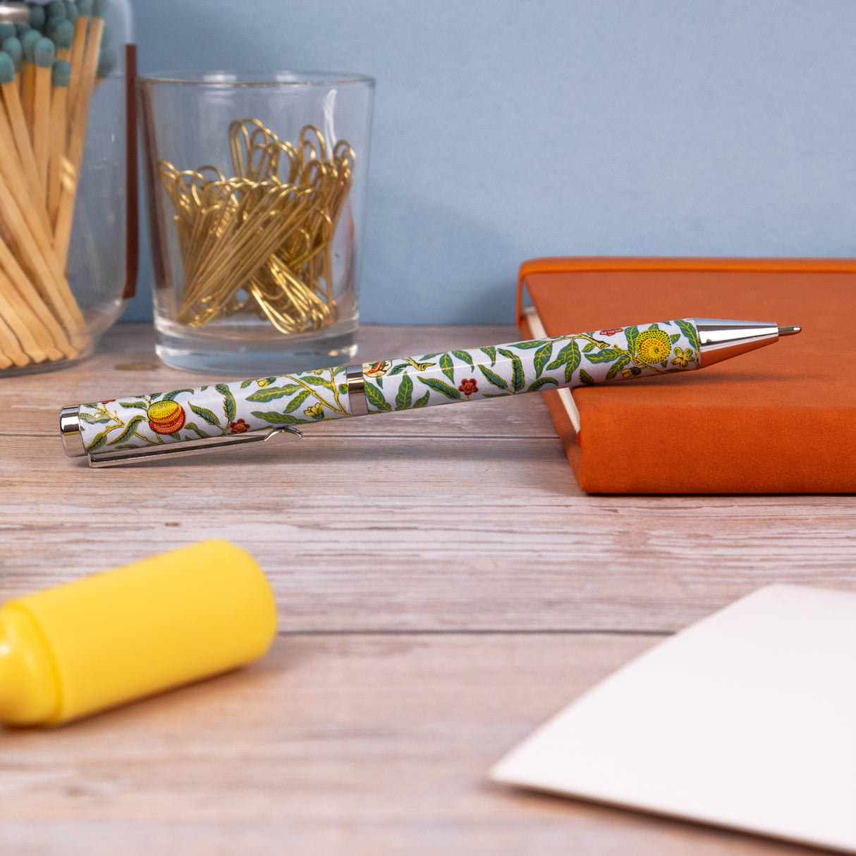William Morris Fruit Ballpoint Pen in Gift Box – Twist Action – Black Ink – Stylish Stationery Gift