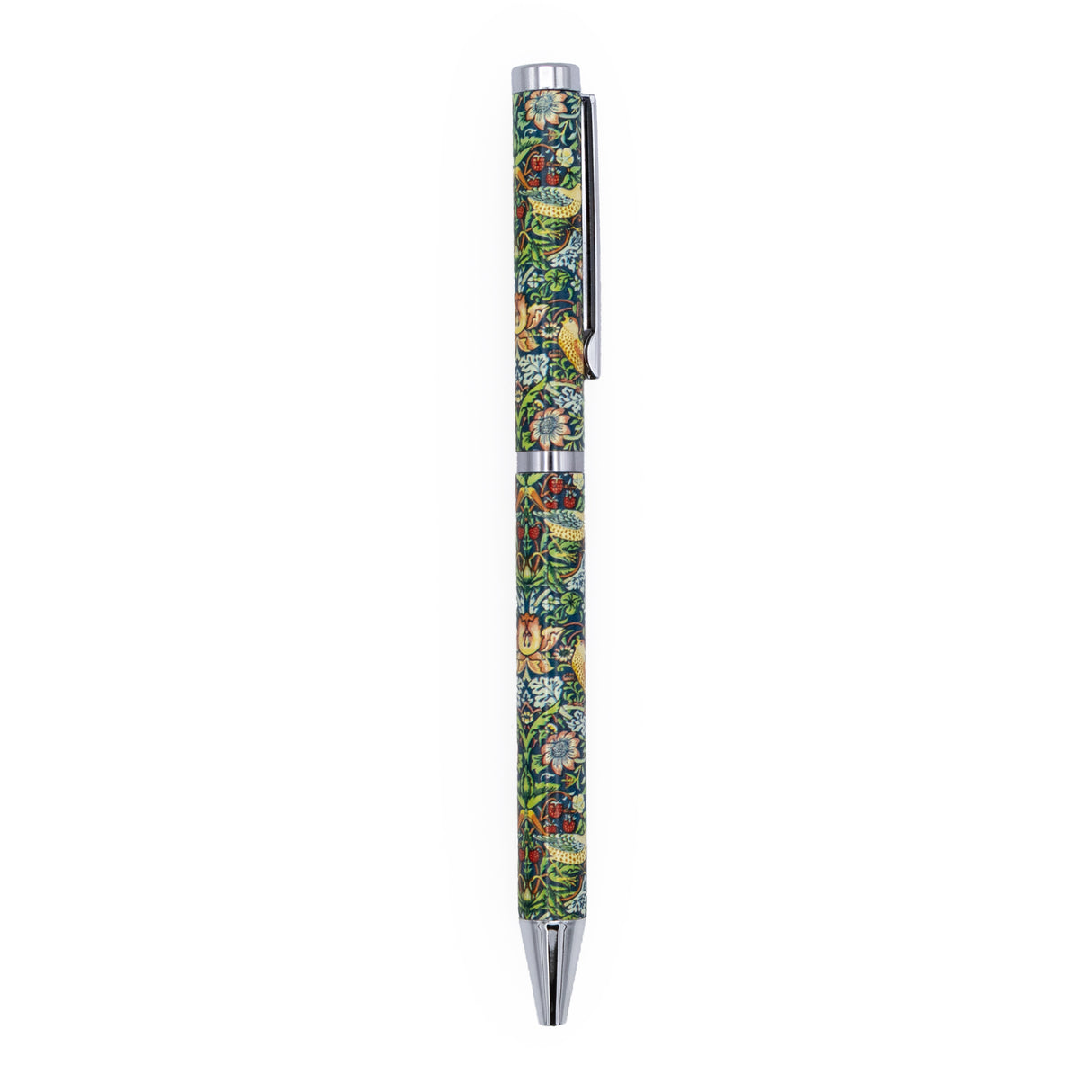William Morris Strawberry Thief Ballpoint Pen in Gift Box – Twist Action – Black Ink - Elegant Stationery Gift