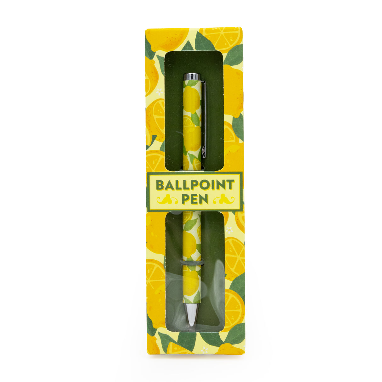 Lemons Ballpoint Pen in Gift Box – Twist Action – Black Ink – Fruit Design Stationery Gift