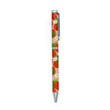 Strawberries Ballpoint Pen in Gift Box – Twist Action – Black Ink – Fruit Design Stationery Gift