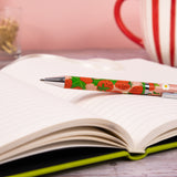 Strawberries Ballpoint Pen in Gift Box – Twist Action – Black Ink – Fruit Design Stationery Gift