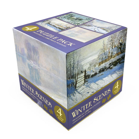 Winter Scenes - Bumper 4 Puzzle Gift Pack - Festive British Winter Jigsaws