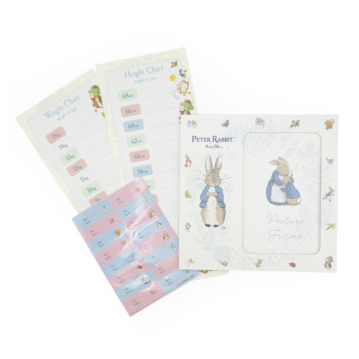 Peter Rabbit Cards Eyfs Peter Rabbit Baby Gift Box - Keepsake Frame, Milestone Cards & Handpri ...