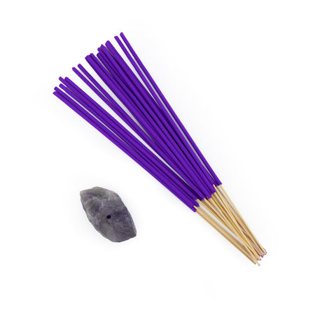 Strength Incense and Crystal Holder - Lavender & Eucalyptus Scent with Amethyst Crystal