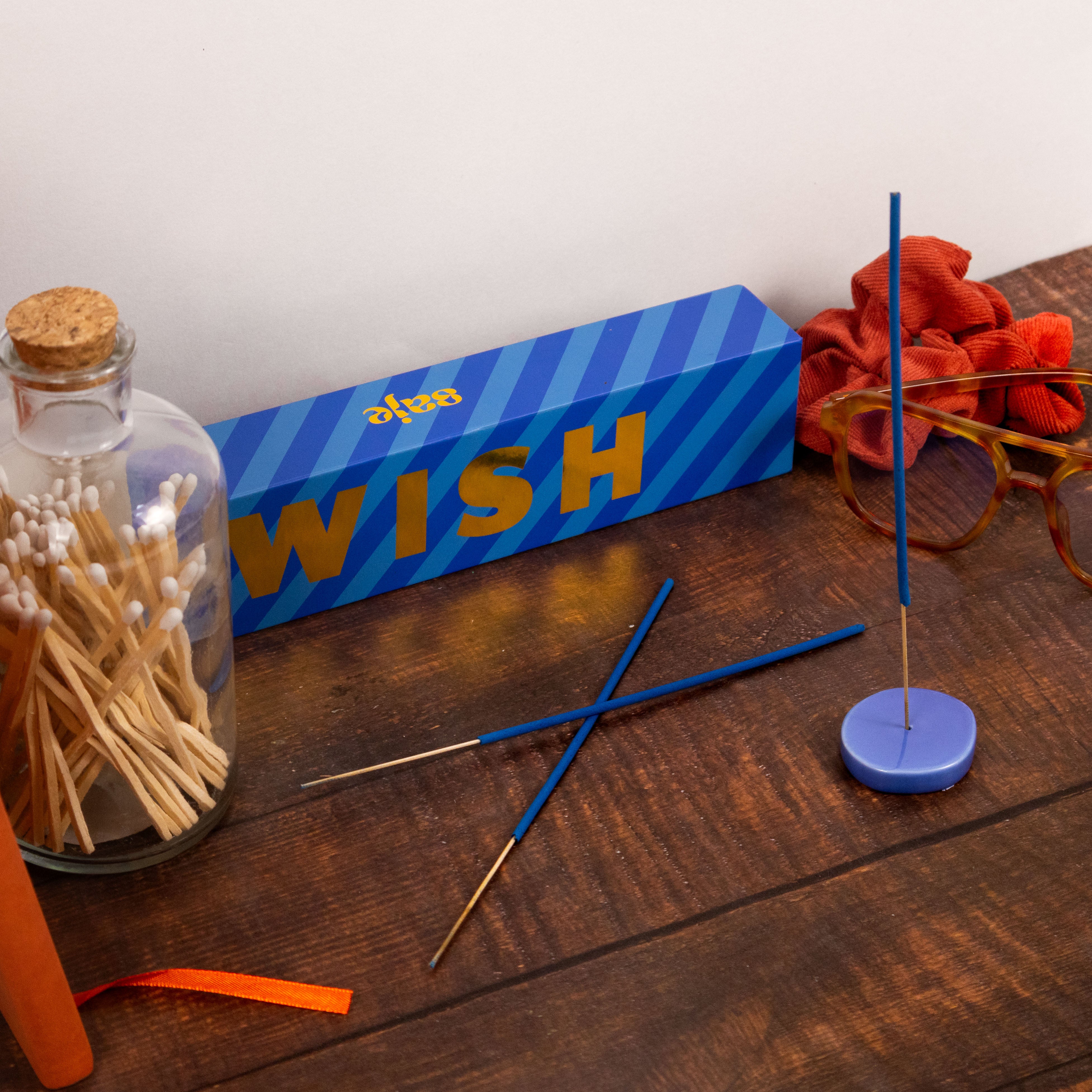 Wish Incense & Blue Ceramic Holder Gift Set – Robert Frederick