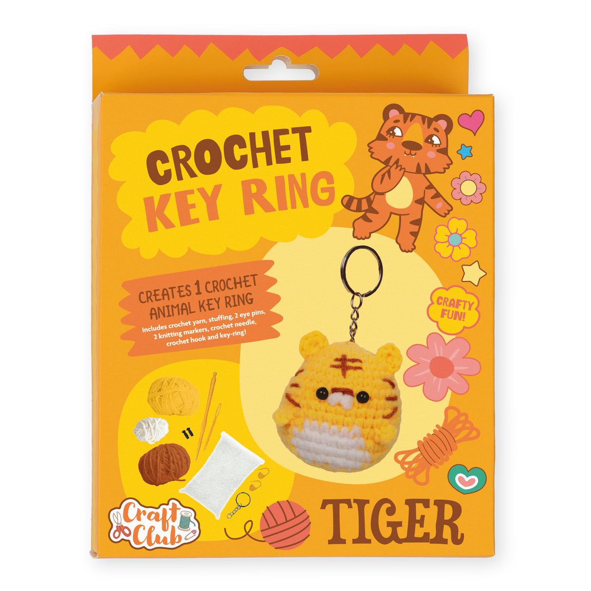 Make Your Own Crochet Key Ring Kit - Tiger
