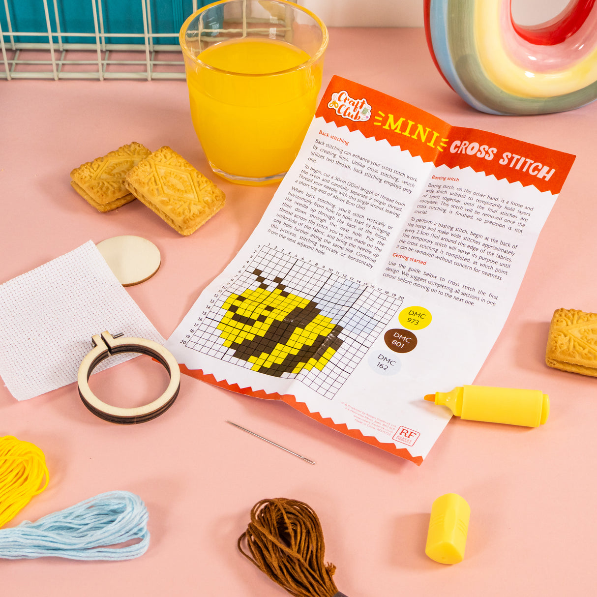 Make Your Own Mini Cross Stitch Kit - Bumblebee