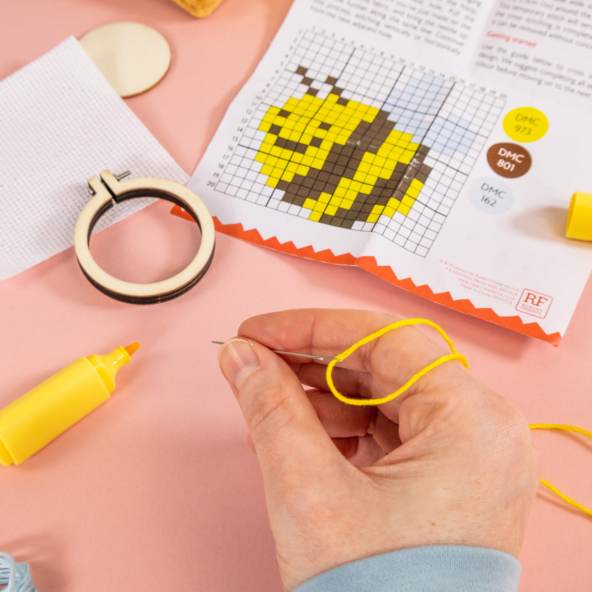 Make Your Own Mini Cross Stitch Kit - Bumblebee
