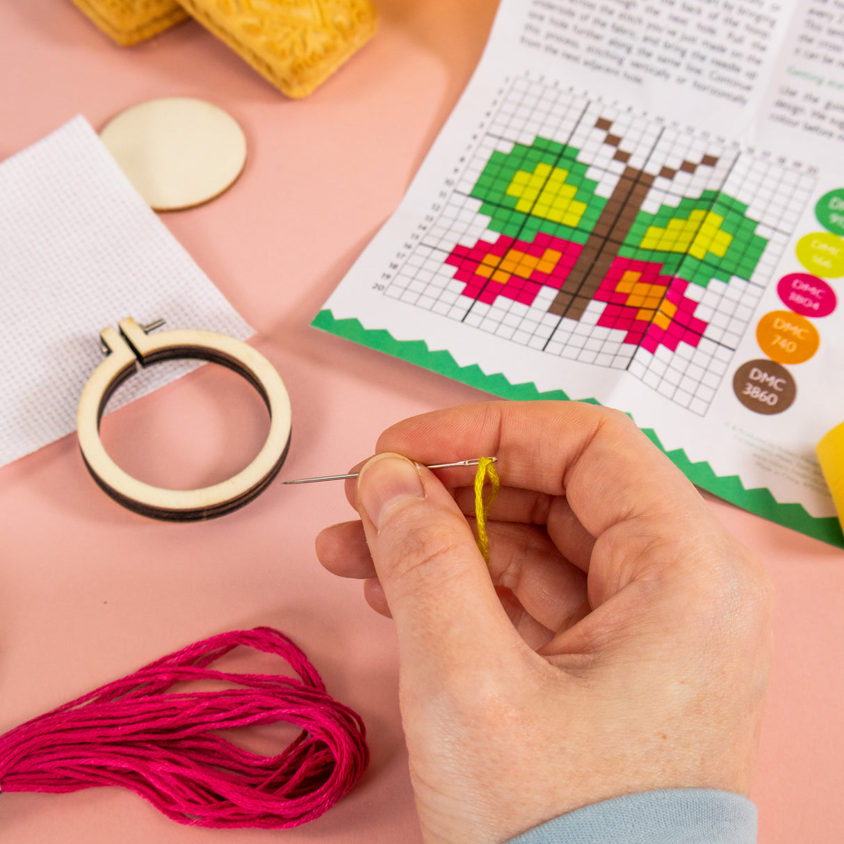 Make Your Own Mini Cross Stitch Kit - Butterfly