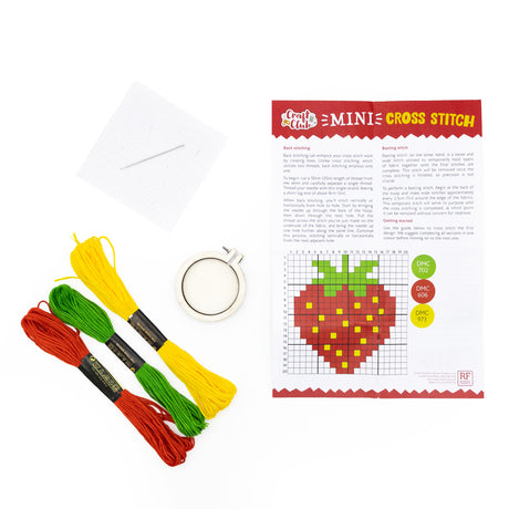 Make Your Own Mini Cross Stitch Kit - Strawberry