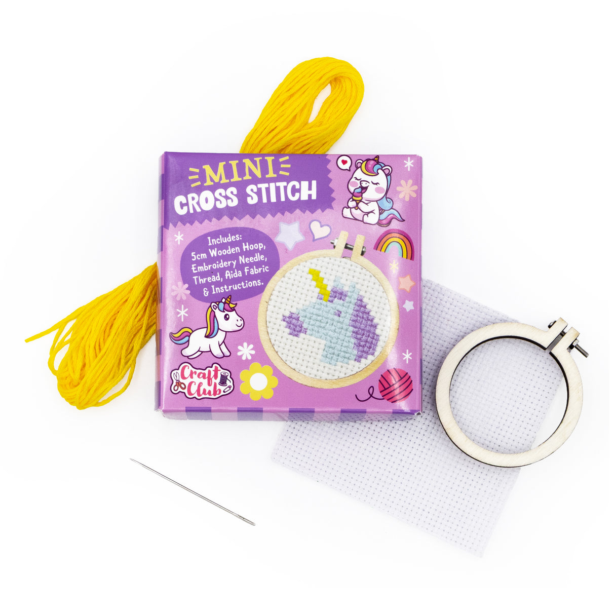 Make Your Own Mini Cross Stitch Kit - Unicorn