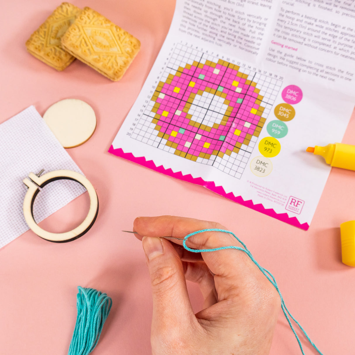 Make Your Own Mini Cross Stitch Kit - Donut