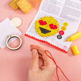 Make Your Own Mini Cross Stitch Kit - Smiley Hearts