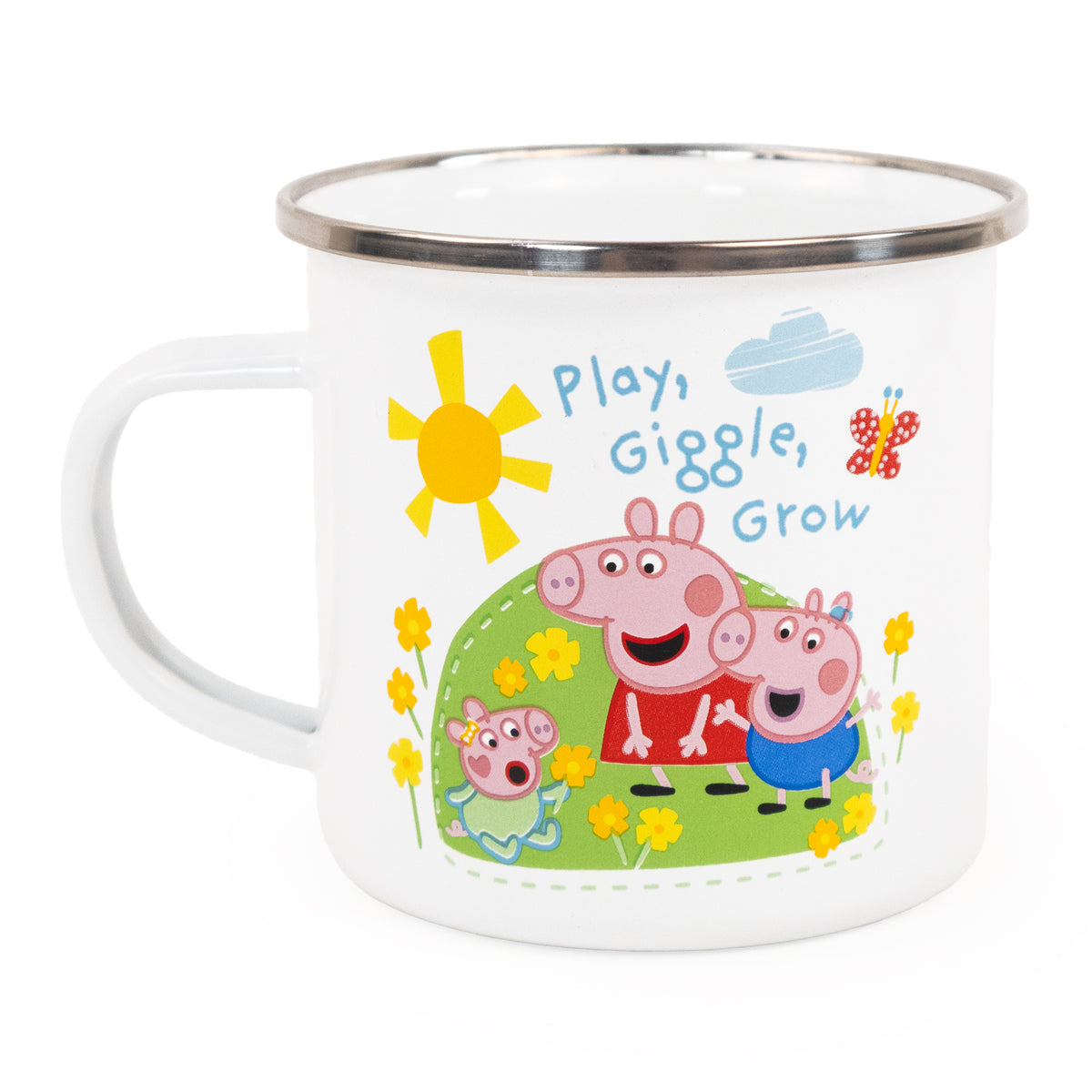Peppa Pig Enamel Mug - Peppa, George & Evie