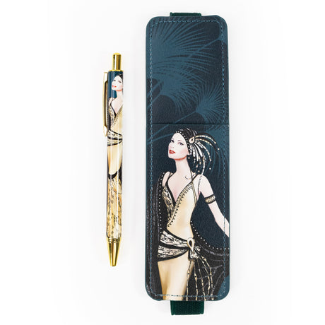 Claire Coxon Art Deco Ballpoint Pen & Pen Pouch Gift Set