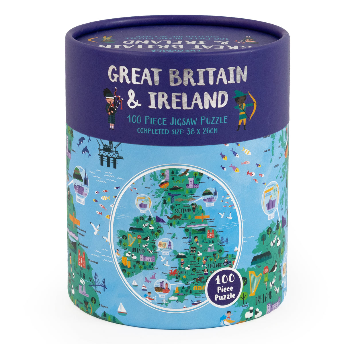 Great Britain & Ireland - 100 Piece Puzzle In Tube