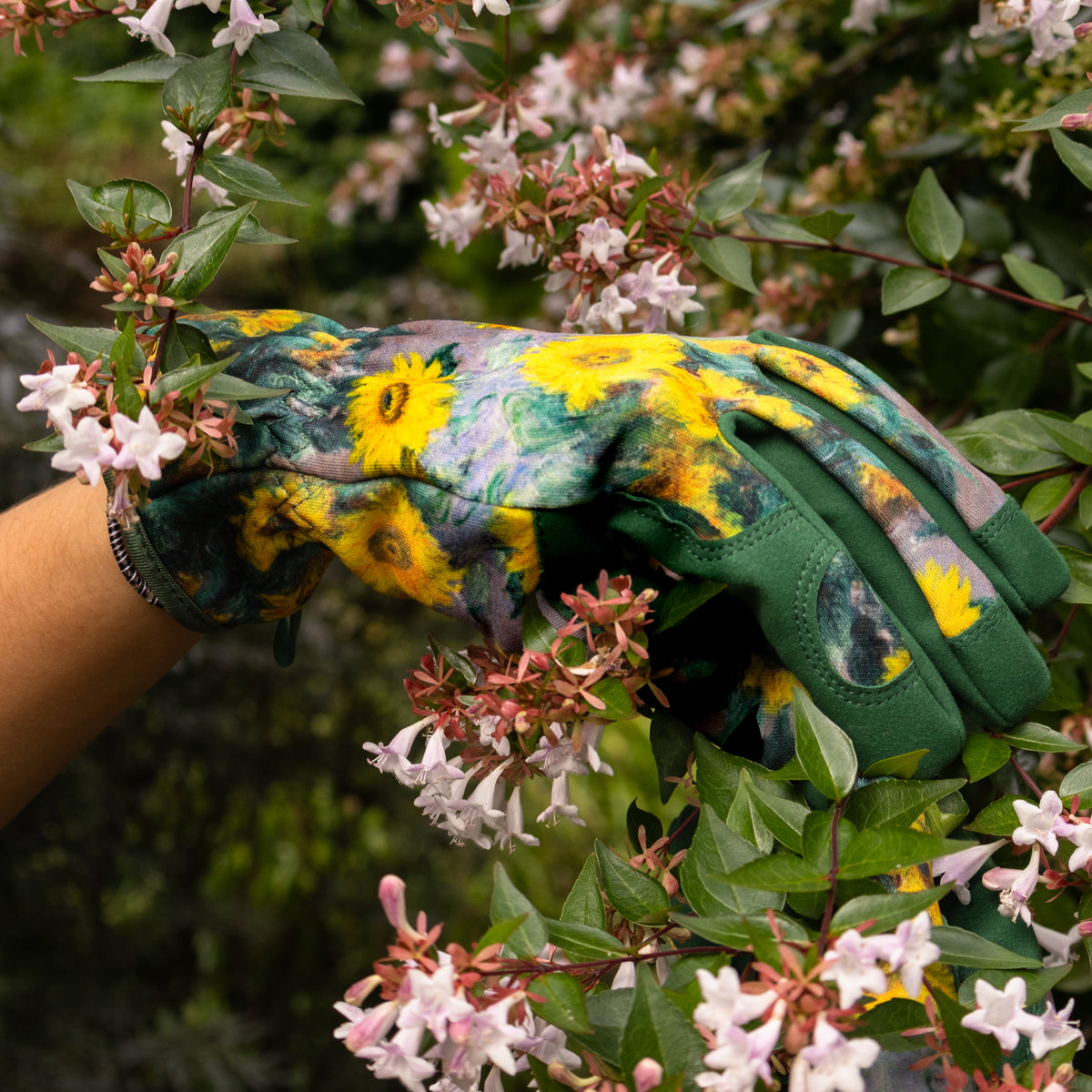 Outdoor Gardening Gloves - Monet's Bouquet of Sunflowers Design
