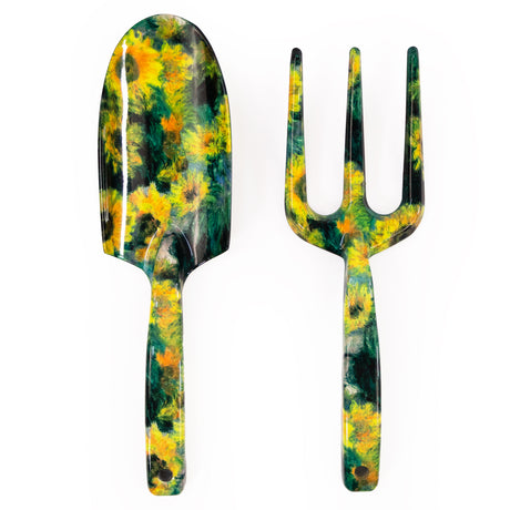 Fork and Trowel Garden Tool Set - Monet's Bouquet of Sunflowers Design