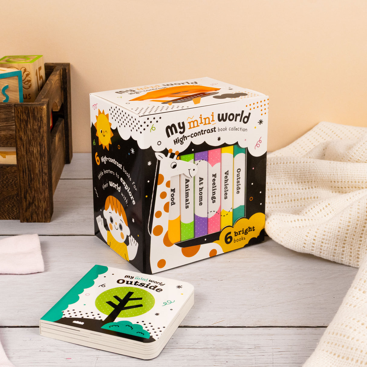 My Mini World – Box Set of 6 High-Contrast Mini Board Books - First Words