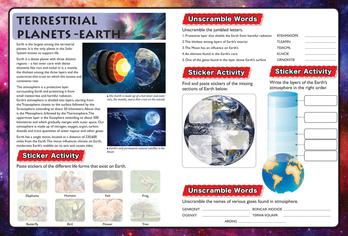 Discover Planets Sticker Book - Find, Stick and Learn