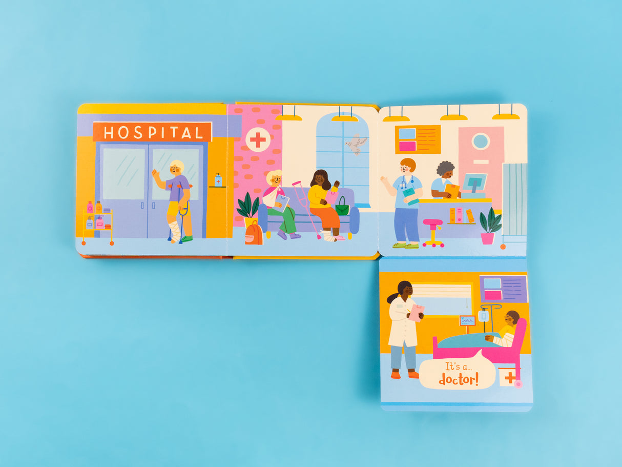Who’s Here In The Town – Fold-Out Flaps Board Book