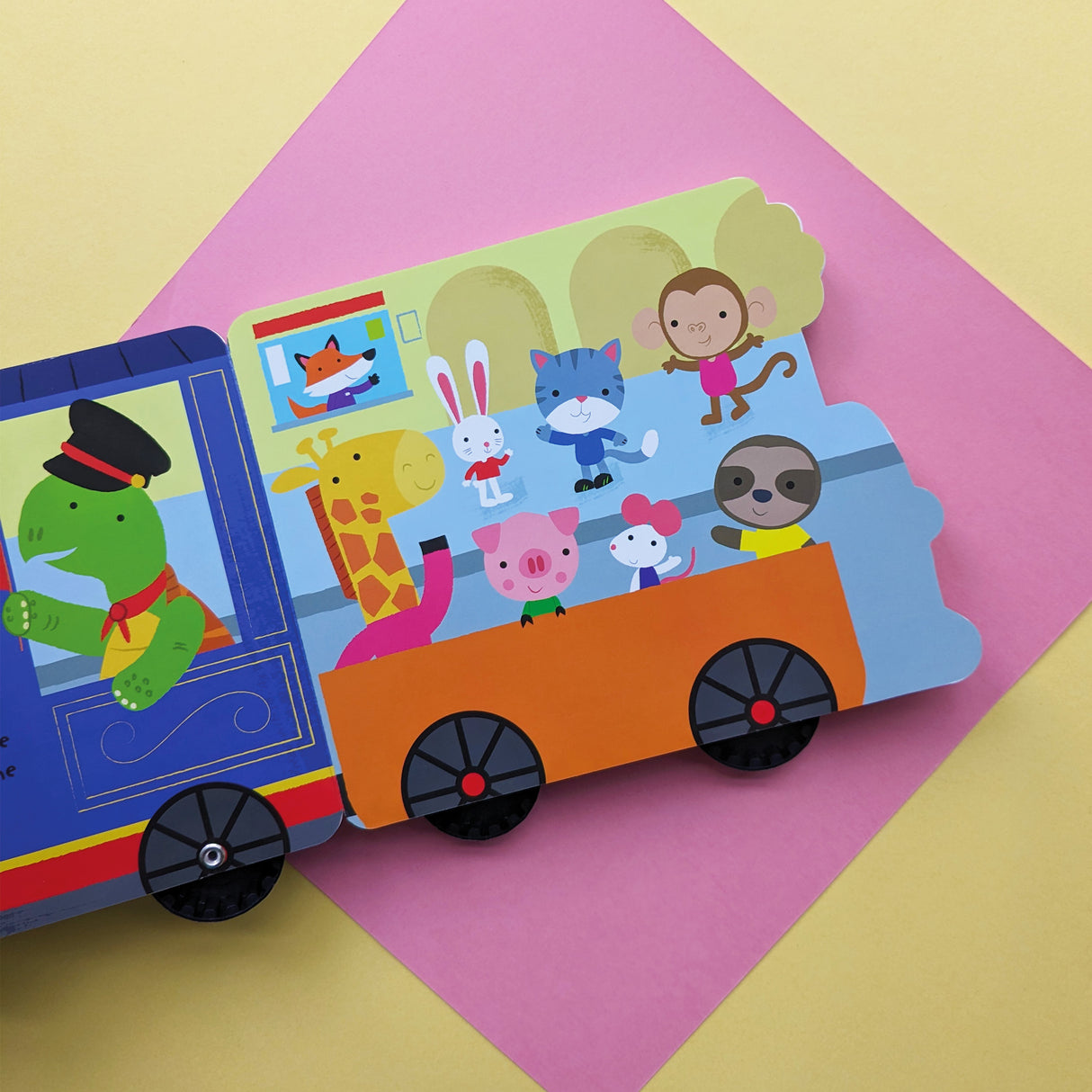 My First Train – Chunky Wheeled Board Book for Toddlers – Push-Along Animal Story Book – Ages 3+