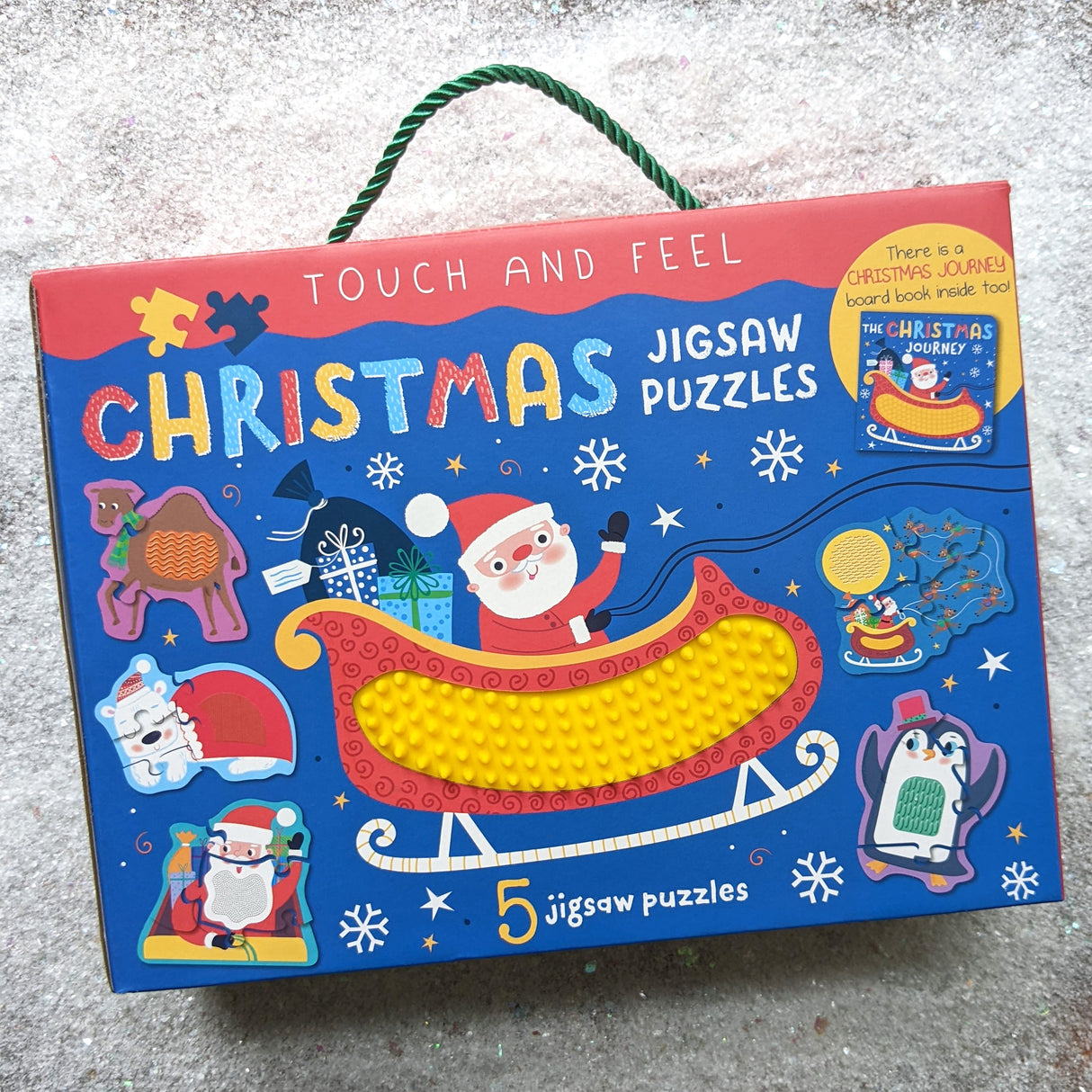 Touch and Feel Puzzle and Board Book Set – Santa’s Christmas Journey - Tactile Fun For Children