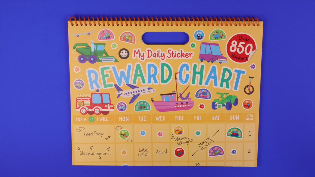 Children's Sticker Reward Chart - Vehicles